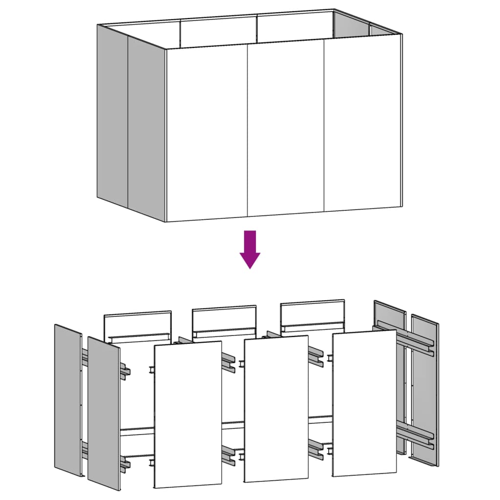 vidaXL Ζαρντινιέρα 120 x 80 x 80 εκ. από Ατσάλι Σκληρυθέν στον Αέρα