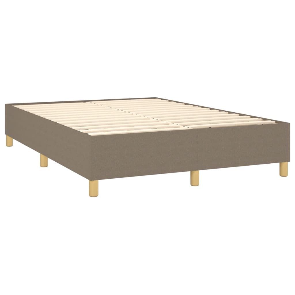 vidaXL Κρεβάτι Boxspring με Στρώμα Taupe 140x200 εκ. Υφασμάτινο