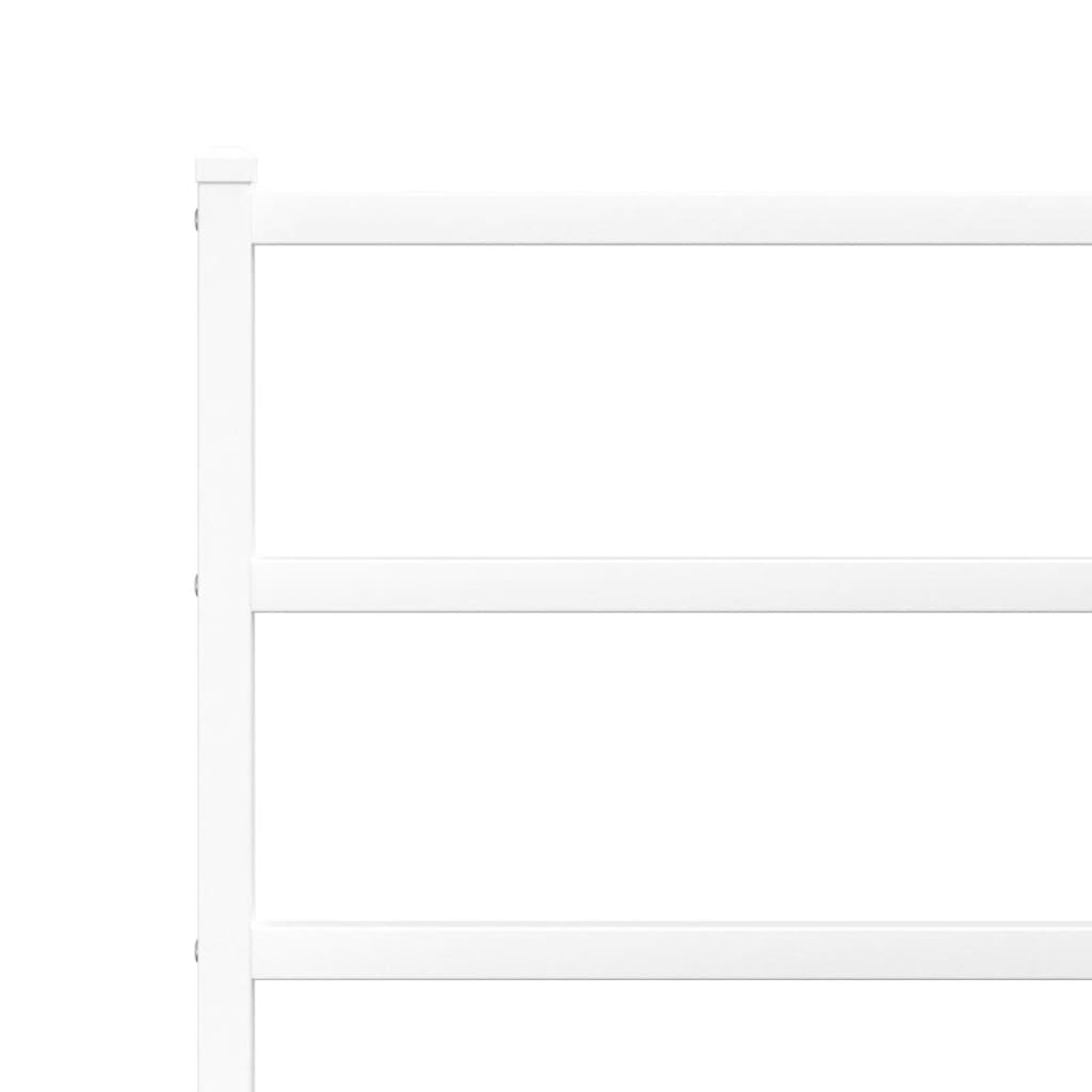 vidaXL Πλαίσιο Κρεβατιού με Κεφαλάρι Λευκό 150 x 200 εκ. Μεταλλικό