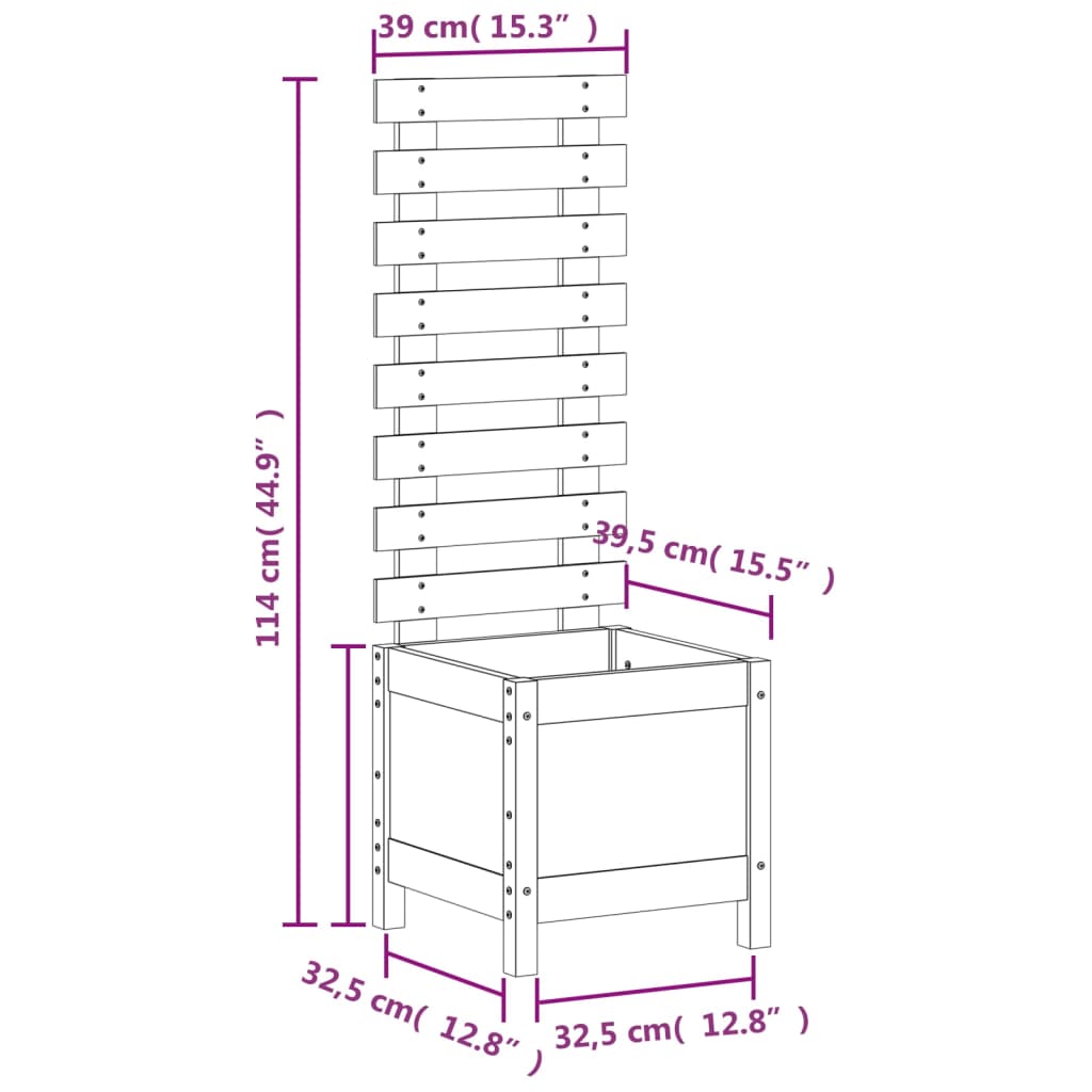 vidaXL Ζαρντινιέρα με Ράφι 39 x 39,5 x 114εκ. από Μασίφ Ξύλο Πεύκου