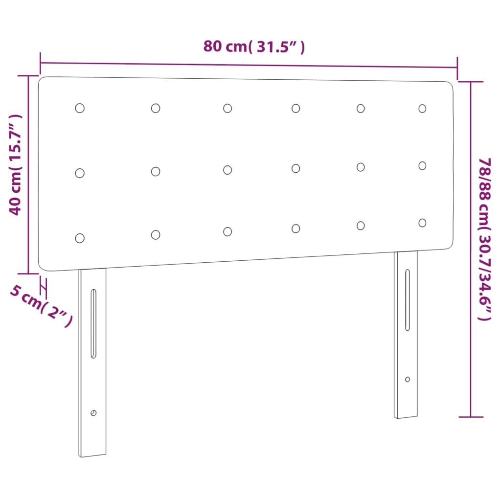 vidaXL Κεφαλάρι Κρεβατιού Κρεμ 80 x 5 x 78/88 εκ. Υφασμάτινο