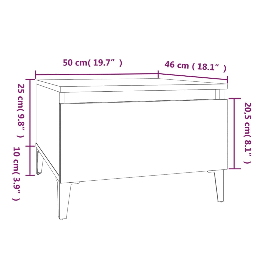 vidaXL Τραπεζάκια Σαλονιού 2 τεμ. Καπνιστή Δρυς 50x46x35 εκ Επεξ. Ξύλο