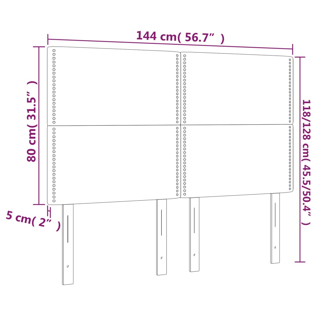 vidaXL Κεφαλάρια Κρεβατιού 4 τεμ. Taupe 72x5x78/88 εκ. Υφασμάτινα