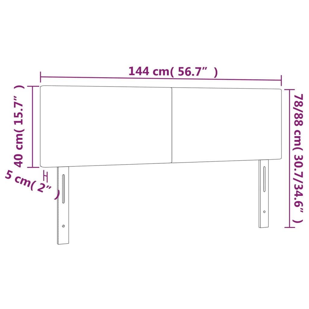 vidaXL Κεφαλάρια Κρεβατιού 2 τεμ. Αν. Γκρι 72x5x78/88 εκ. Βελούδινα