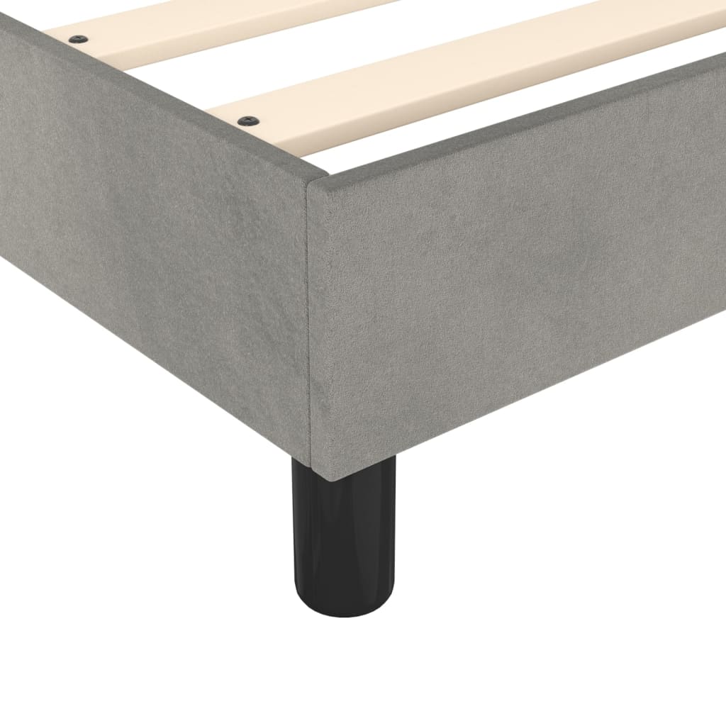 vidaXL Κρεβάτι Boxspring με Στρώμα Ανοιχτό Γκρι 140x200 εκ. Βελούδινο