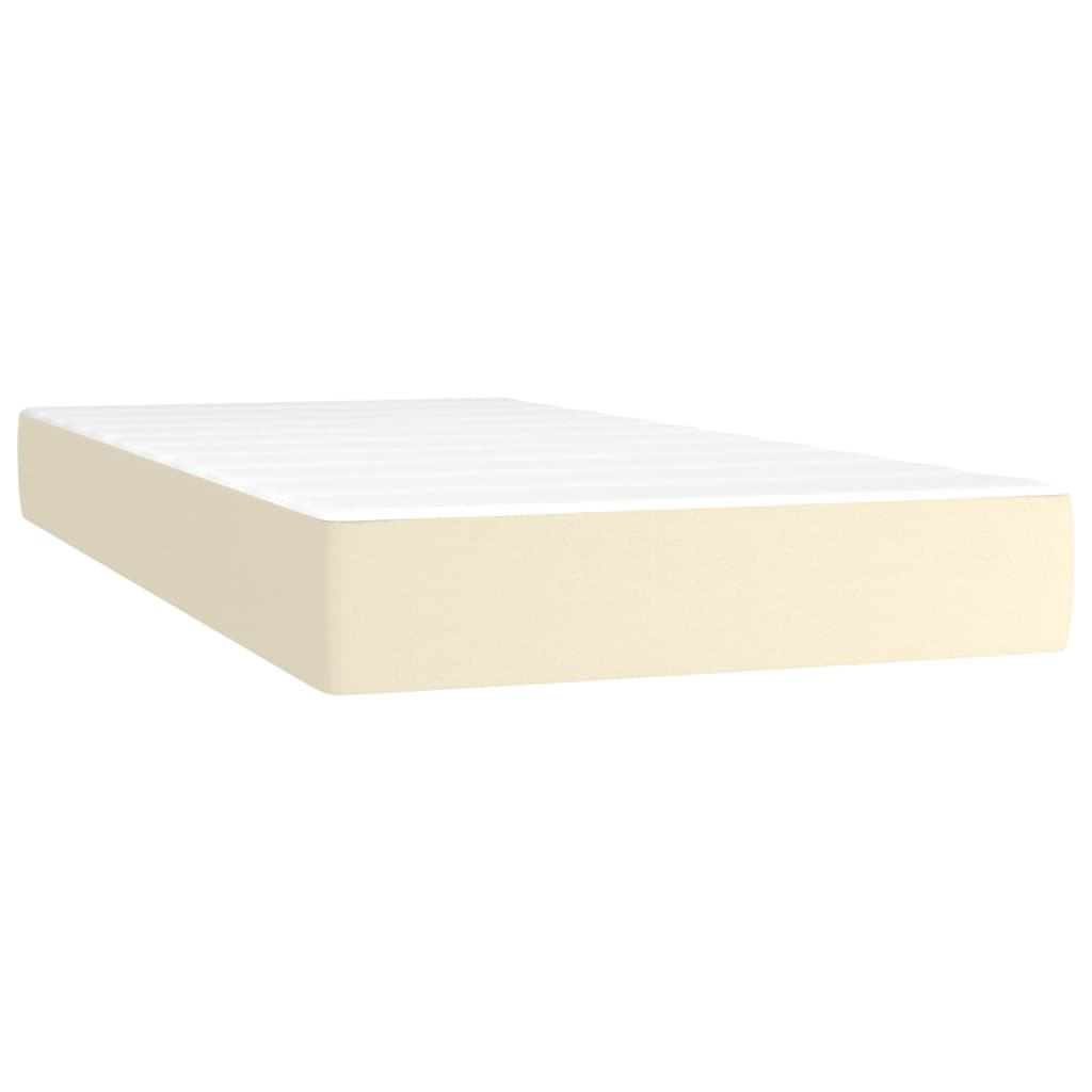 vidaXL Κρεβάτι Boxspring με Στρώμα Κρεμ 200x200 εκ. Συνθετικό Δέρμα