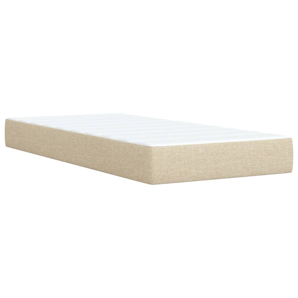 vidaXL Κρεβάτι Boxspring με Στρώμα Κρεμ 80 x 200 εκ. Υφασμάτινο