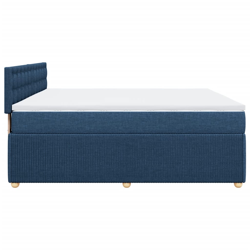 vidaXL Κρεβάτι Boxspring με Στρώμα Μπλε 180x200 εκ. Υφασμάτινο