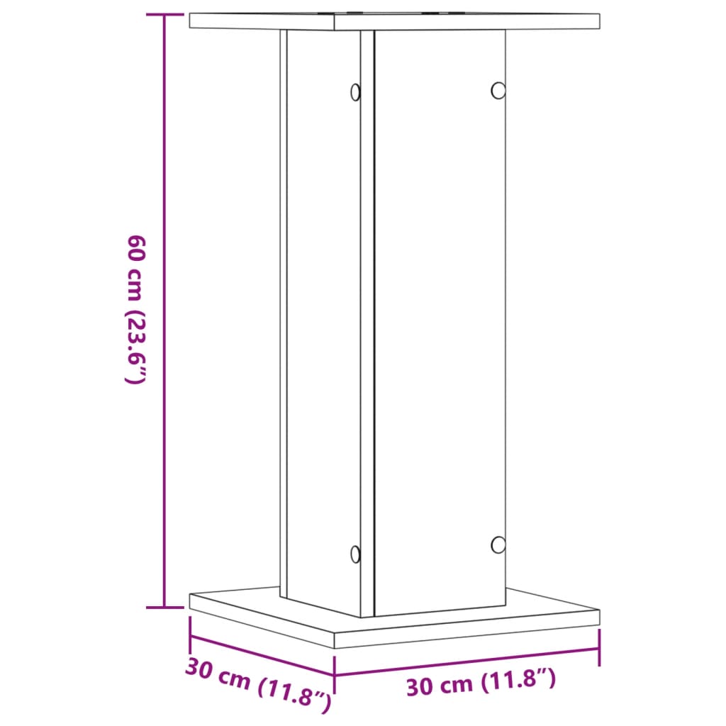 vidaXL Βάσεις Φυτών 2 Τεμ. Sonoma Δρυς 30x30x60 εκ. Επεξεργασμένο Ξύλο