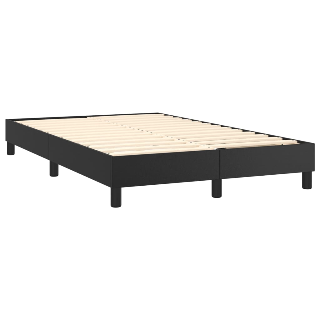 vidaXL Κρεβάτι Boxspring με Στρώμα & LED Μαύρο 120x200 εκ. Συνθ. Δέρμα