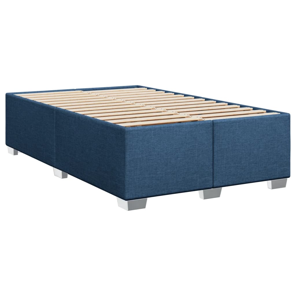 vidaXL Κρεβάτι Boxspring με Στρώμα Μπλε 90x190 εκ.Υφασμάτινο