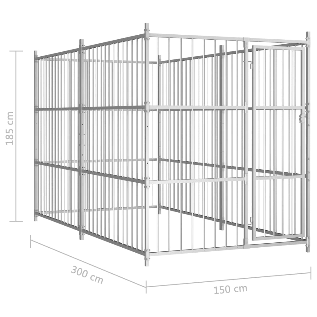 vidaXL Κλουβί Σκύλου Εξωτερικού Χώρου 300 x 150 x 185 εκ.