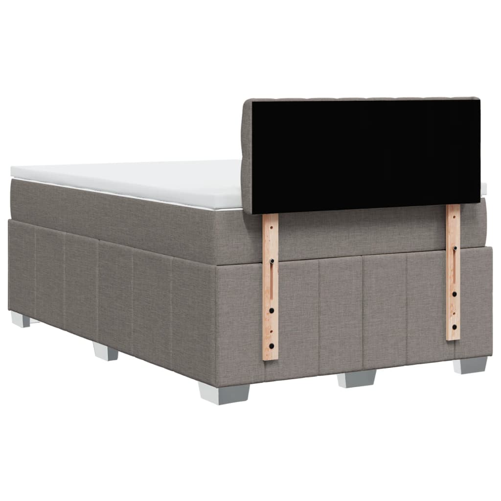 vidaXL Κρεβάτι Boxspring με Στρώμα Taupe 120x200 εκ. Υφασμάτινο