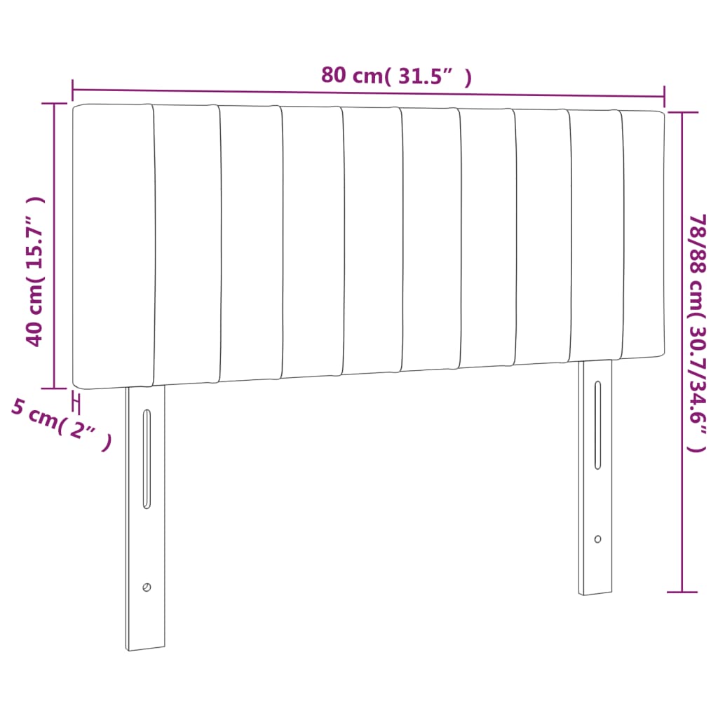 vidaXL Κεφαλάρι Κρεβατιού LED Taupe 80 x 5 x 78/88 εκ. Υφασμάτινο