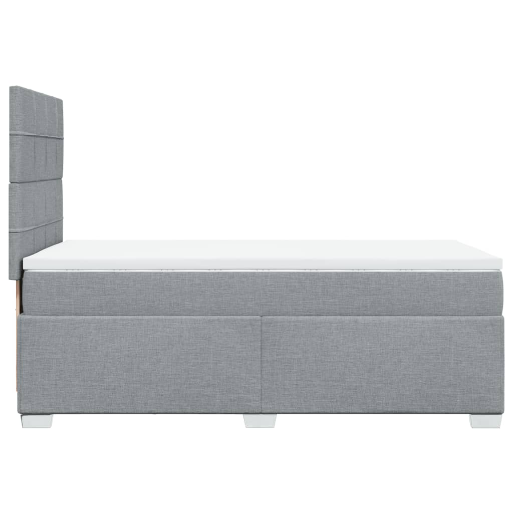 vidaXL Κρεβάτι Boxspring με Στρώμα Ανοιχτό Γκρι 80x200 εκ. Υφασμάτινο