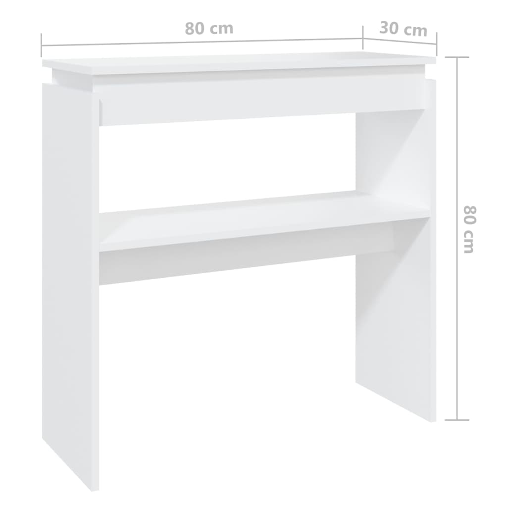 vidaXL Τραπεζάκι Κονσόλα Λευκό 80 x 30 x 80 εκ. από Επεξ. Ξύλο