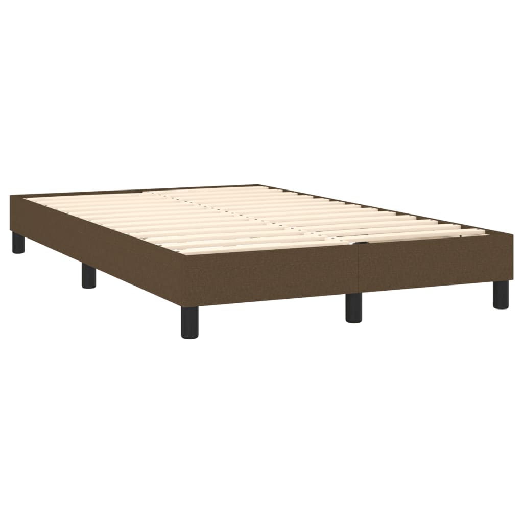 vidaXL Κρεβάτι Boxspring με Στρώμα Σκούρο Καφέ 120x200 εκ. Υφασμάτινο