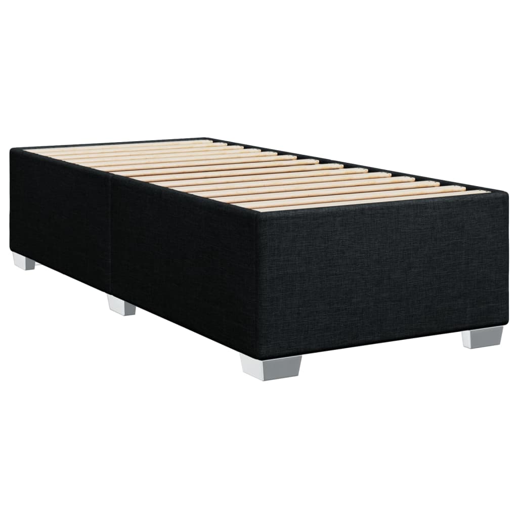 vidaXL Κρεβάτι Boxspring με Στρώμα Μαύρο 90x190 εκ.Υφασμάτινο