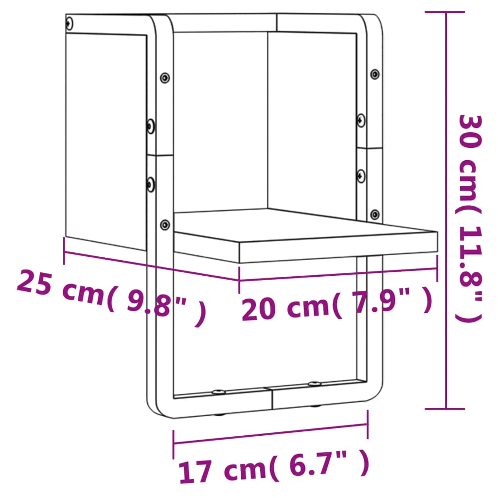 vidaXL Ράφι Τοίχου με Μπάρα Καφέ Δρυς 20x25x30 εκ.