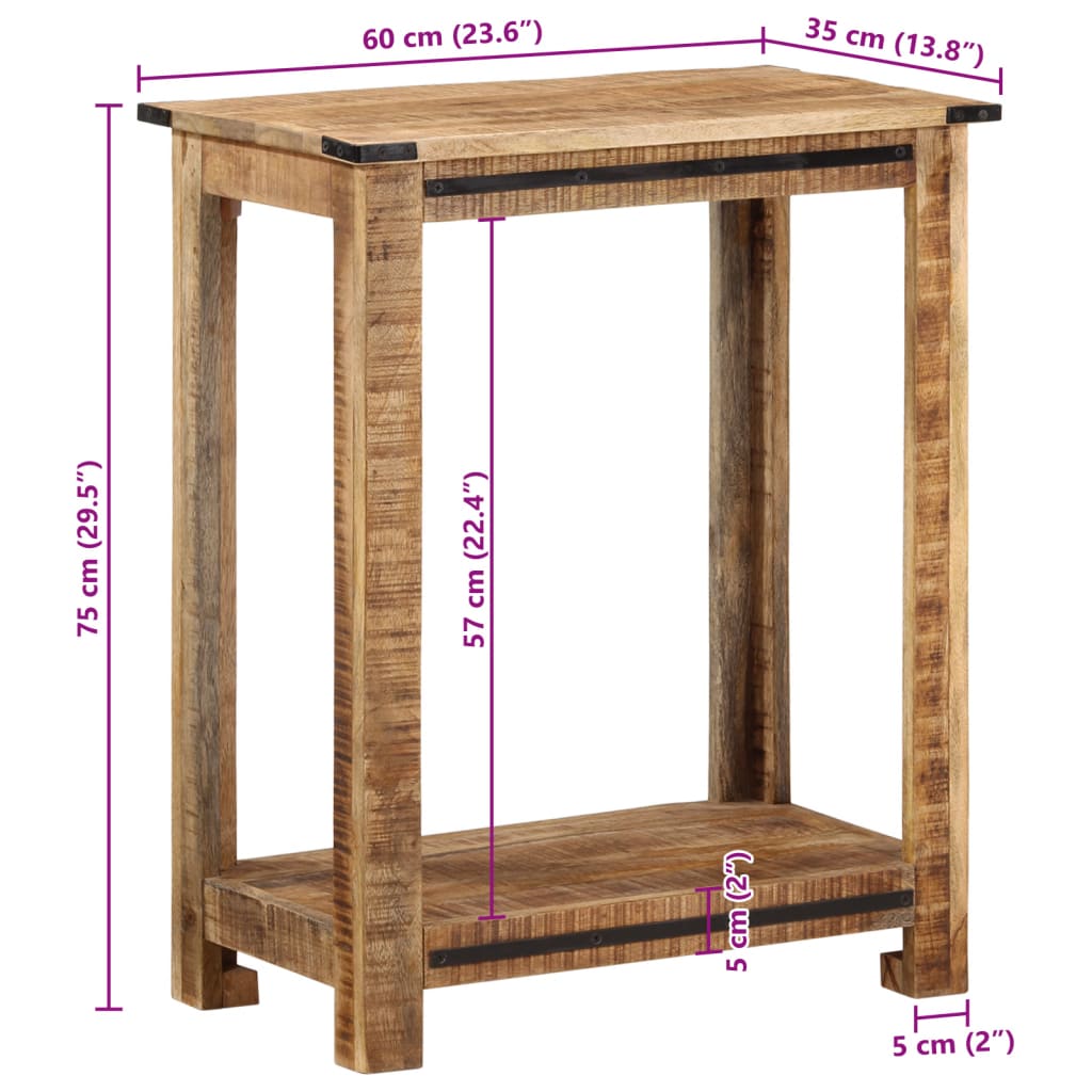 vidaXL Τραπέζι Κονσόλα 60x35x75 εκ. Μασίφ Ξύλο Μάνγκο