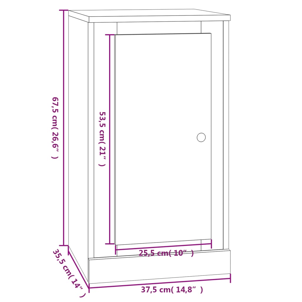 vidaXL Ντουλάπια 2 τεμ. Γυαλι. Λευκό 37,5x35,5x67,5 εκ. Επεξεργ. Ξύλο