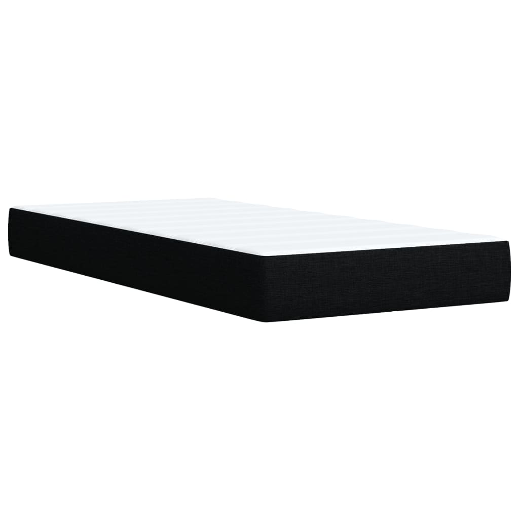 vidaXL Κρεβάτι Boxspring με Στρώμα Μαύρο 90x190 εκ.Υφασμάτινο