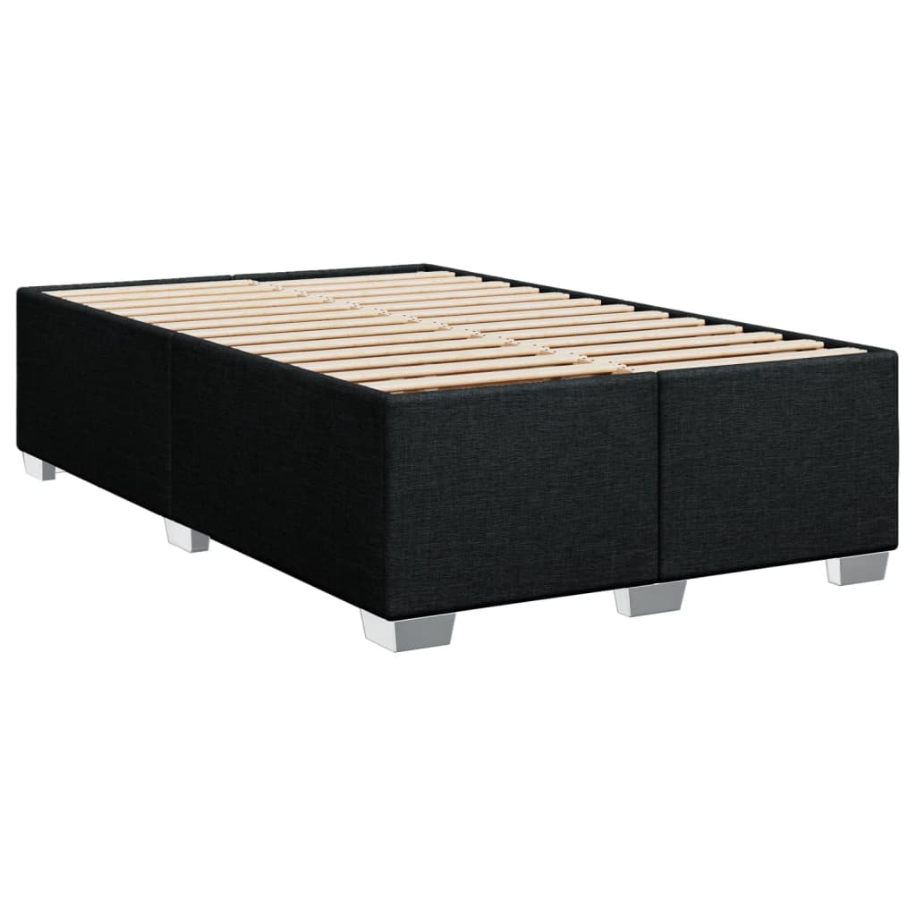 vidaXL Κρεβάτι Boxspring με Στρώμα Μαύρο 120x190 εκ. Υφασμάτινο