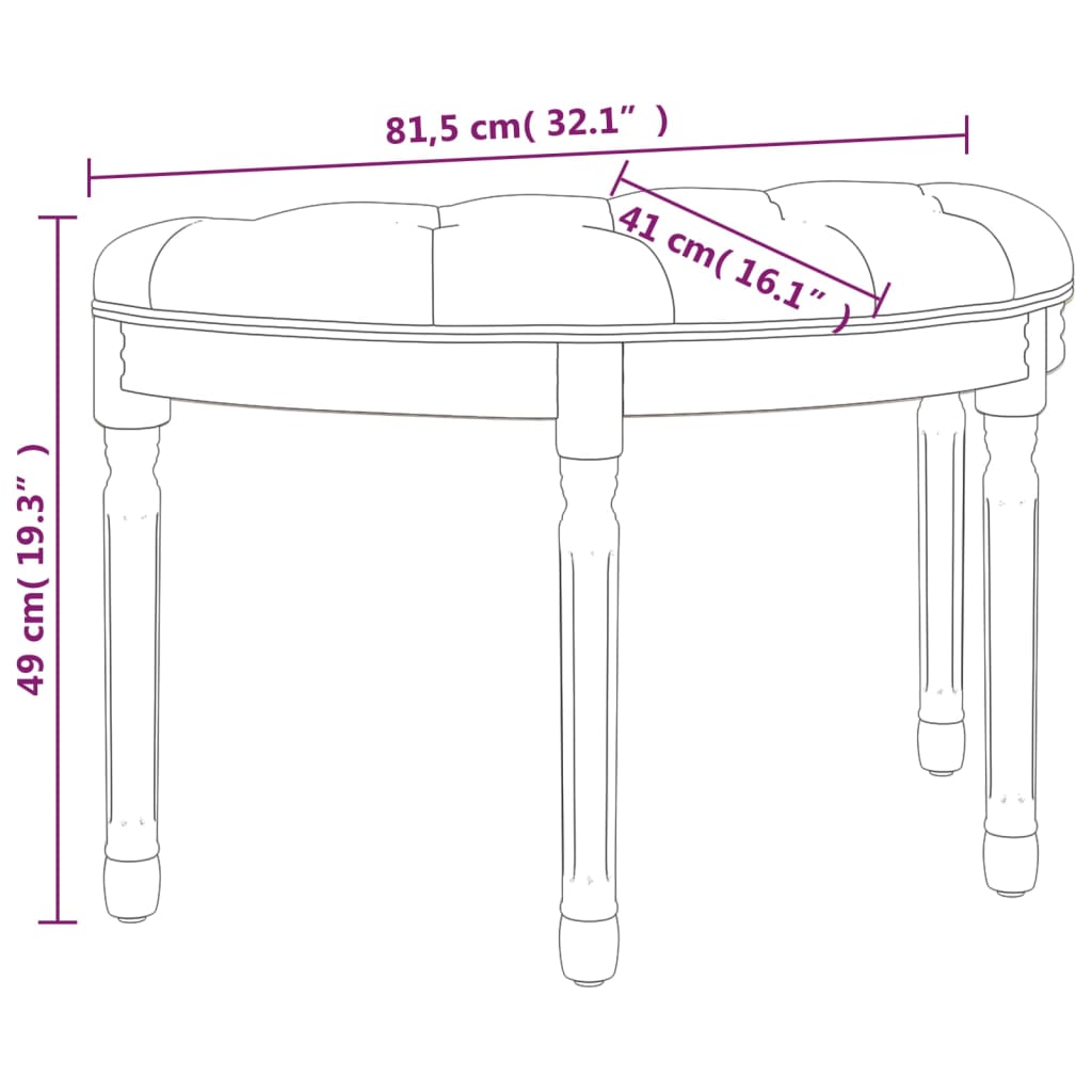 vidaXL Πάγκος Ροζ 81,5 x 41 x 49 εκ. Βελούδινος