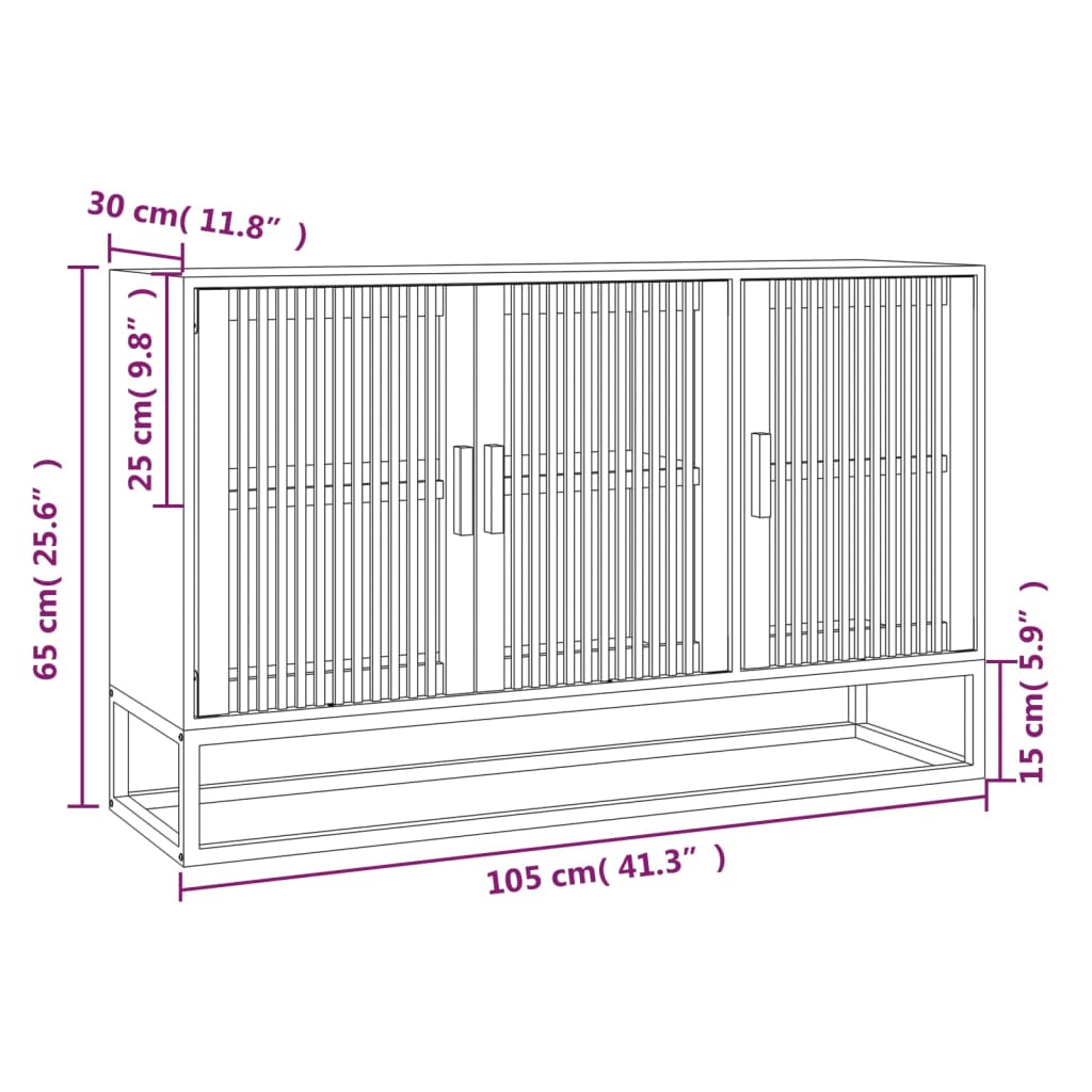 vidaXL Μπουφές Μαύρος 105 x 30 x 65 εκ. από Επεξεργασμένο Ξύλο