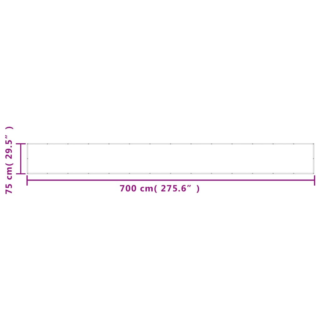 vidaXL Διαχωριστικό Βεράντας Λευκό 75x700εκ 100% Πολ. Ύφασμα Oxford