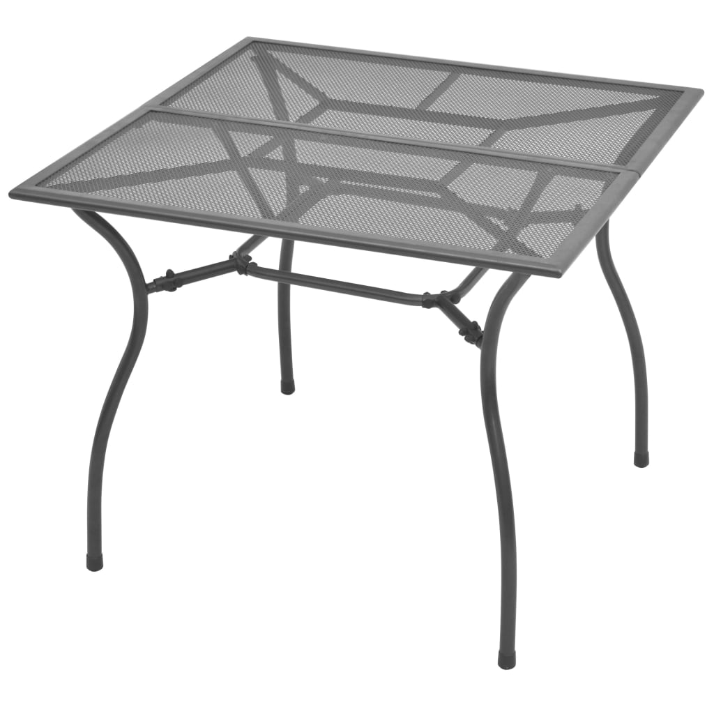 3074484 vidaXL 3 Piece Garden Dining Set Steel Anthracite (42722+42705)