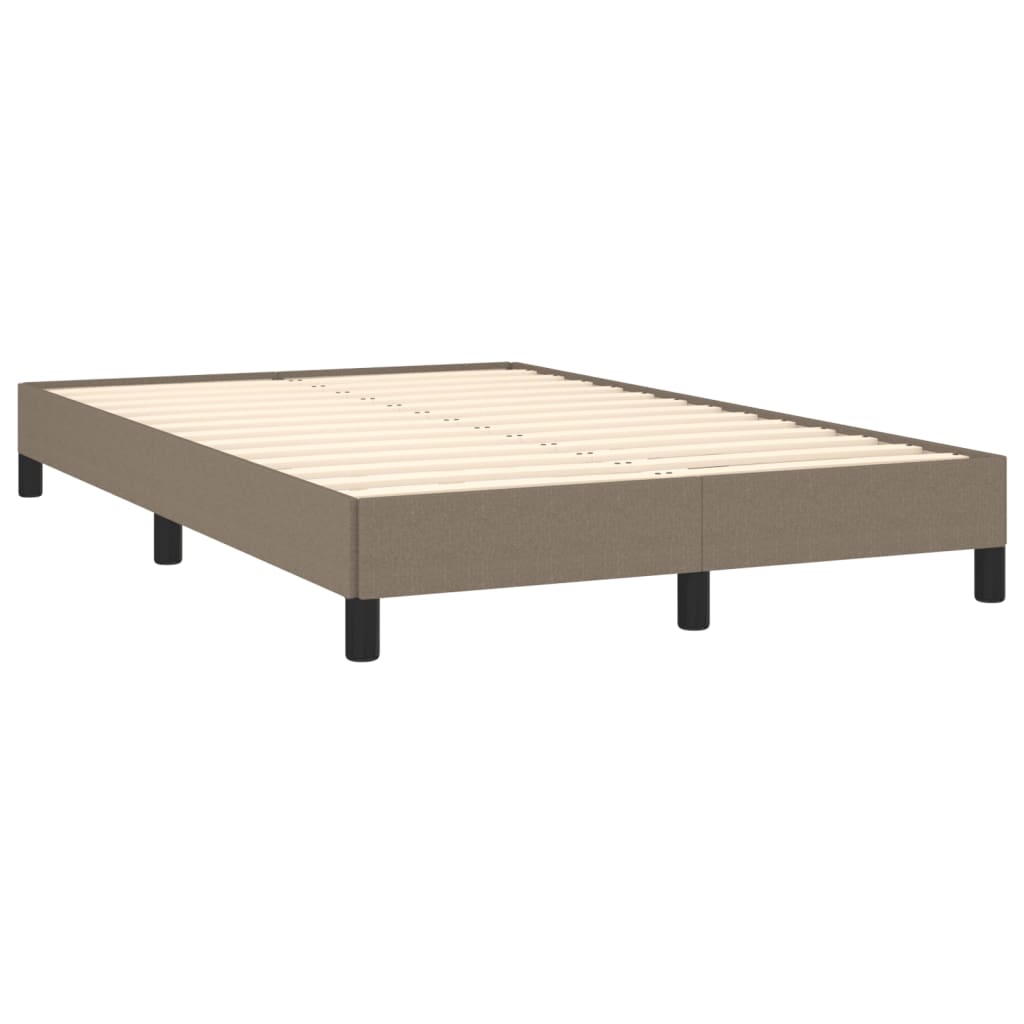 vidaXL Κρεβάτι Boxspring με Στρώμα Taupe 120x190 εκ. Υφασμάτινο