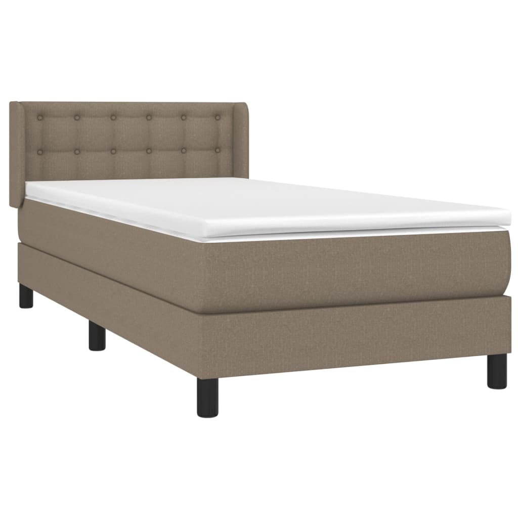 vidaXL Κρεβάτι Boxspring με Στρώμα Taupe 80x200 εκ. Υφασμάτινο