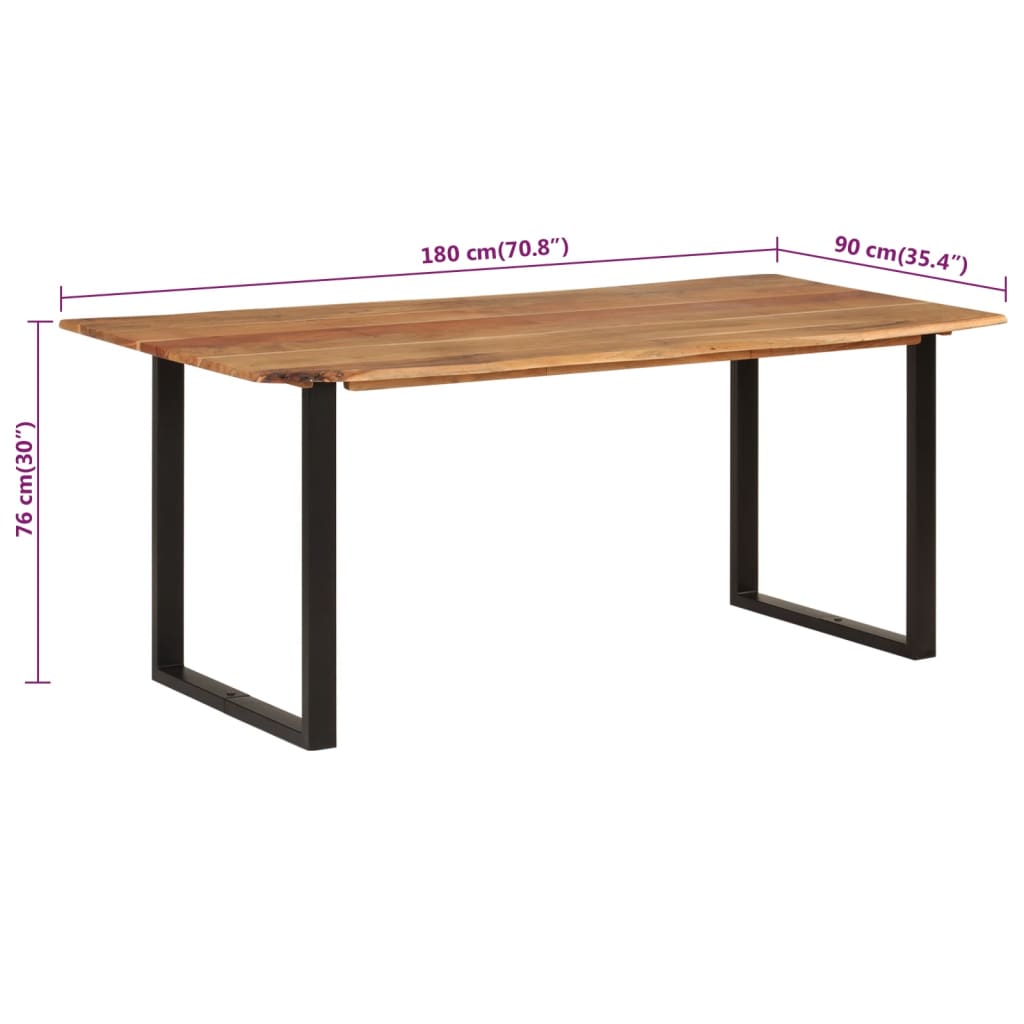 vidaXL Τραπεζαρία 180 x 90 x 76 εκ. από Μασίφ Ξύλο Ακακίας