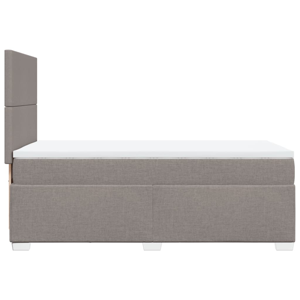 vidaXL Κρεβάτι Boxspring με Στρώμα Taupe 100 x 200 εκ. Υφασμάτινο