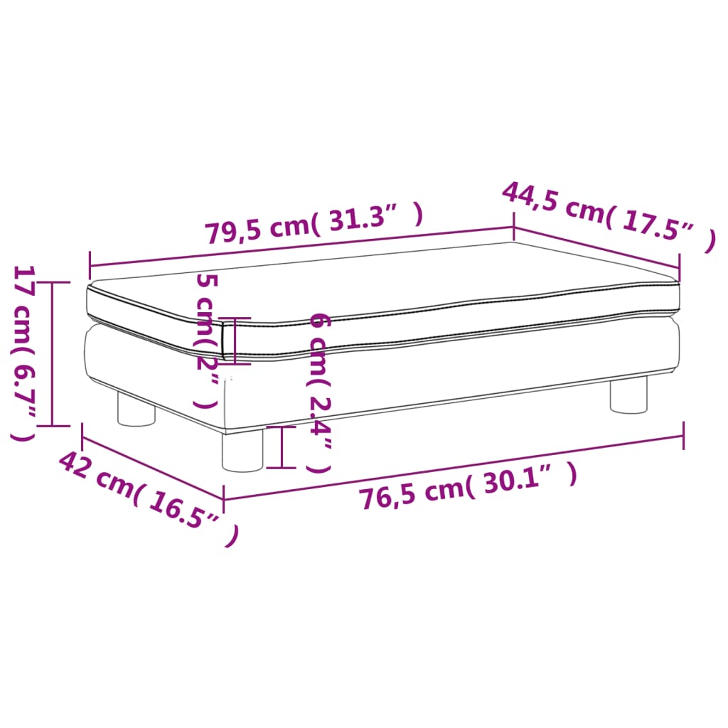 vidaXL Καναπές Παιδικός με Υποπόδιο Μπλε 100x50x30 εκ. Βελούδινος