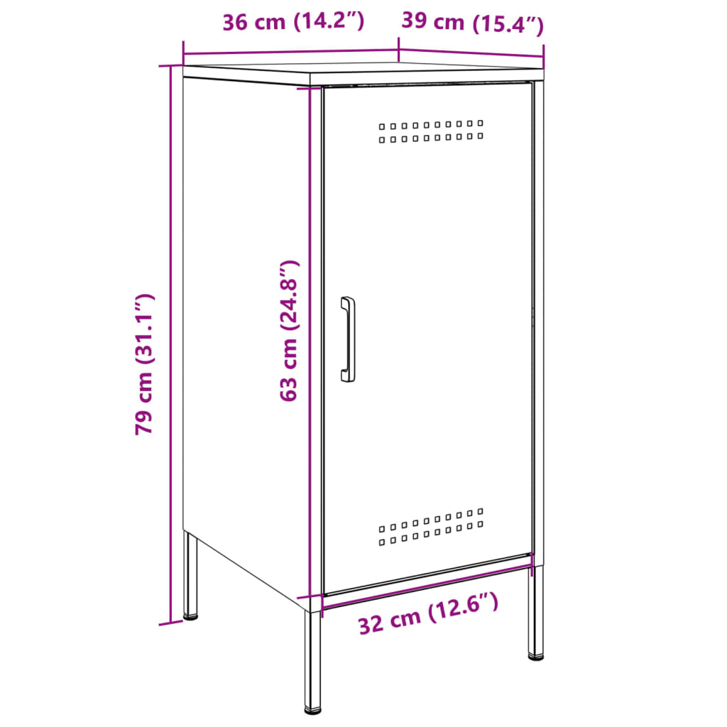 vidaXL Ντουλάπι Λευκό 36 x 39 x 79 εκ. από Χάλυβα Ψυχρής Έλασης