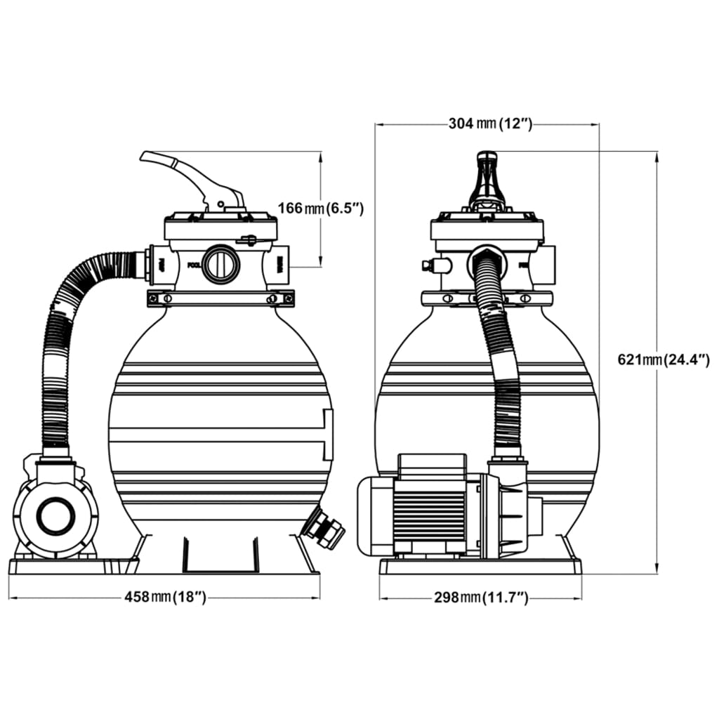 vidaXL Αντλία/Φίλτρο Άμμου 400 W 11000 λίτρα/ώρα