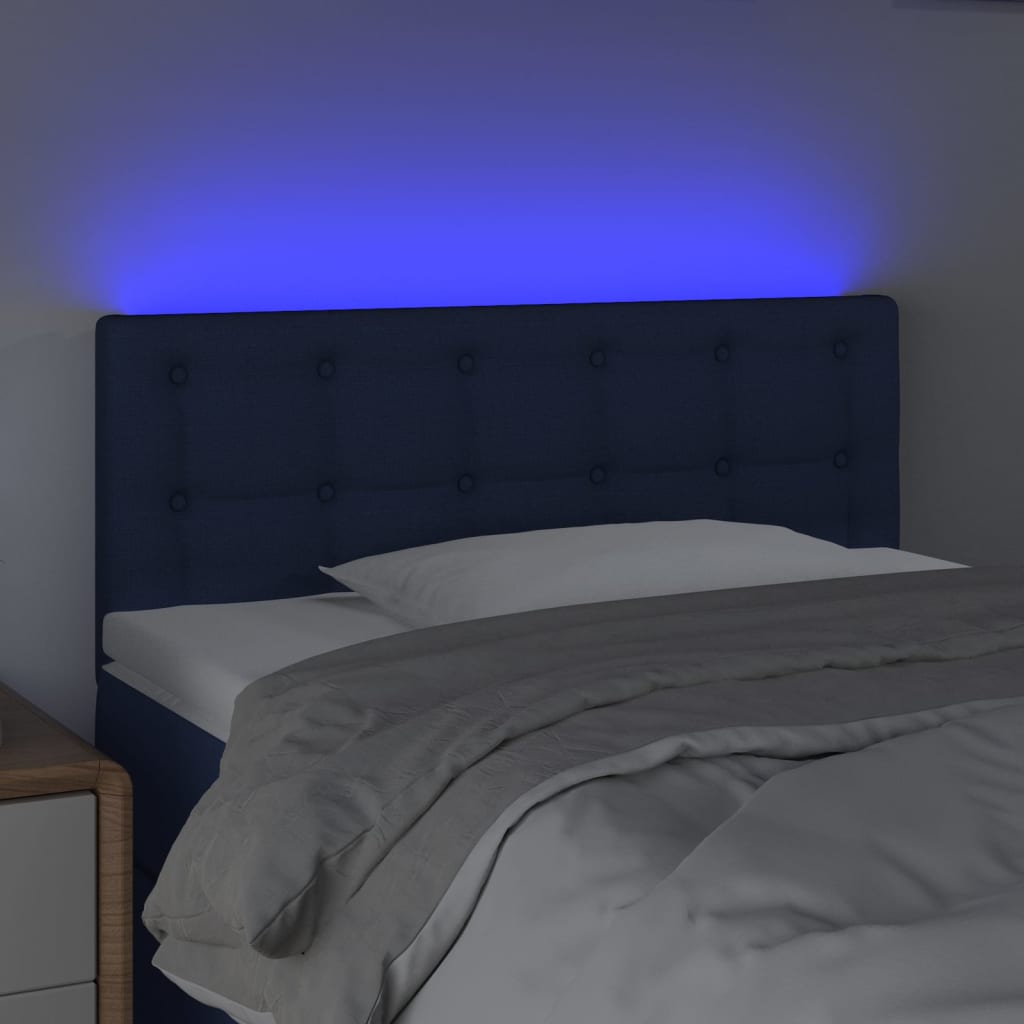 vidaXL Κεφαλάρι Κρεβατιού LED Μπλε 100x5x78/88 εκ. Υφασμάτινο