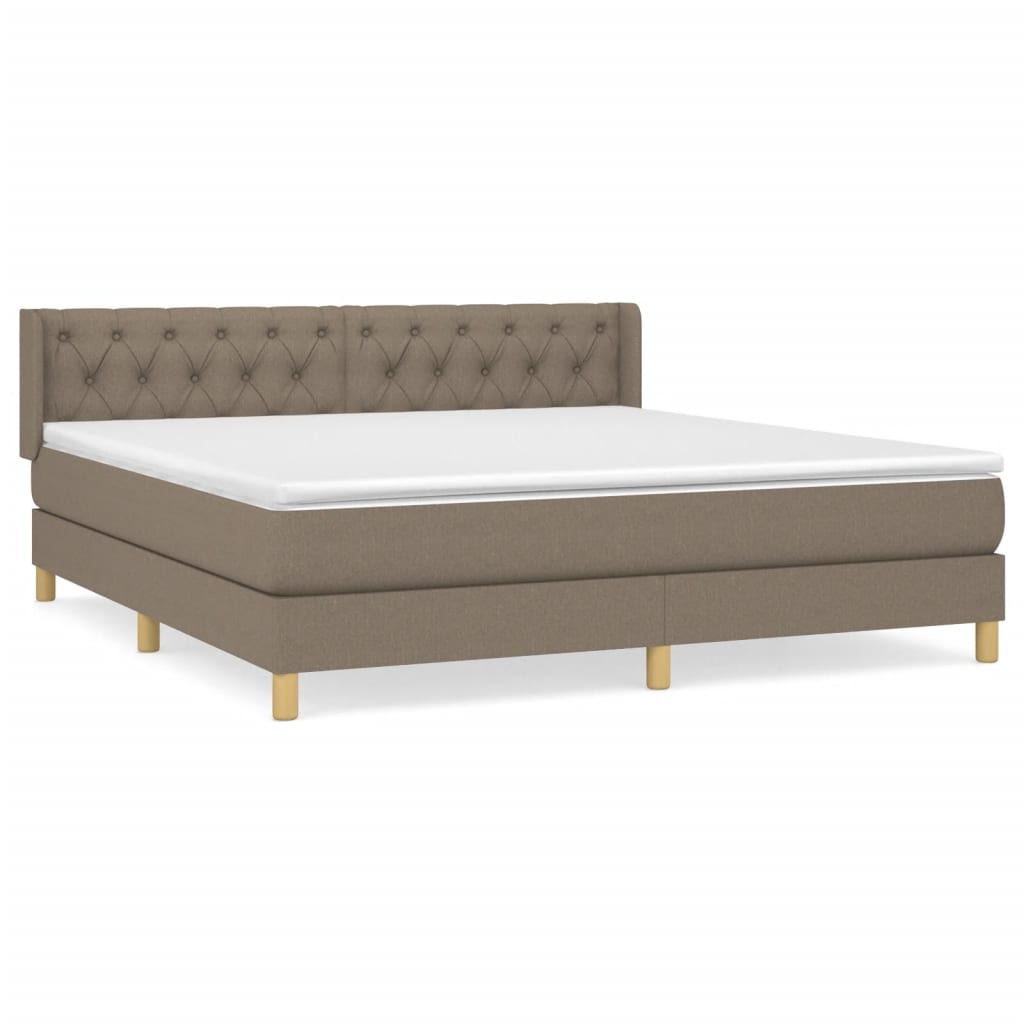 vidaXL Κρεβάτι Boxspring με Στρώμα Taupe 160x200 εκ. Υφασμάτινο