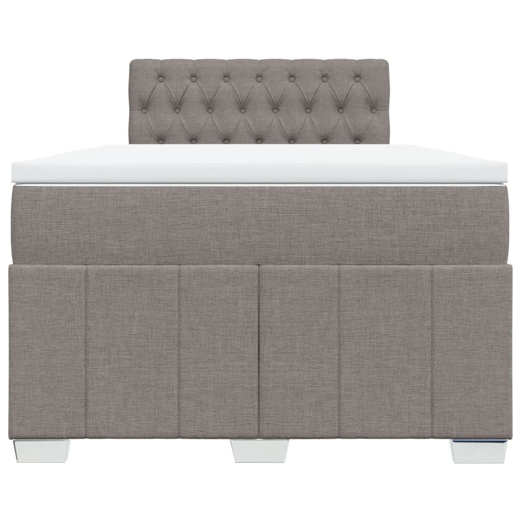 vidaXL Κρεβάτι Boxspring με Στρώμα Taupe 120x200 εκ. Υφασμάτινο