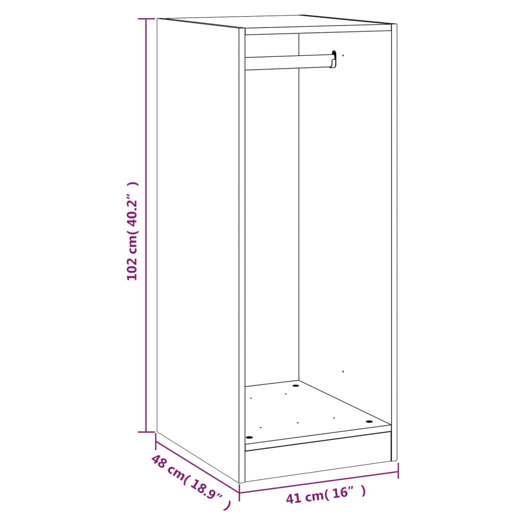 vidaXL Ντουλάπα Καπνιστή Δρυς 48x41x102 εκ. από Επεξεργασμένο Ξύλο