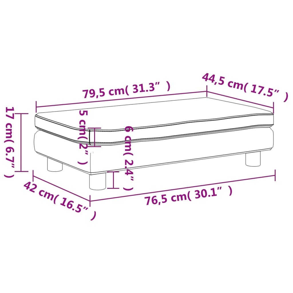 vidaXL Καναπές Παιδικός με Υποπόδιο Μαύρος 100x50x30 εκ. Συνθ. Δέρμα