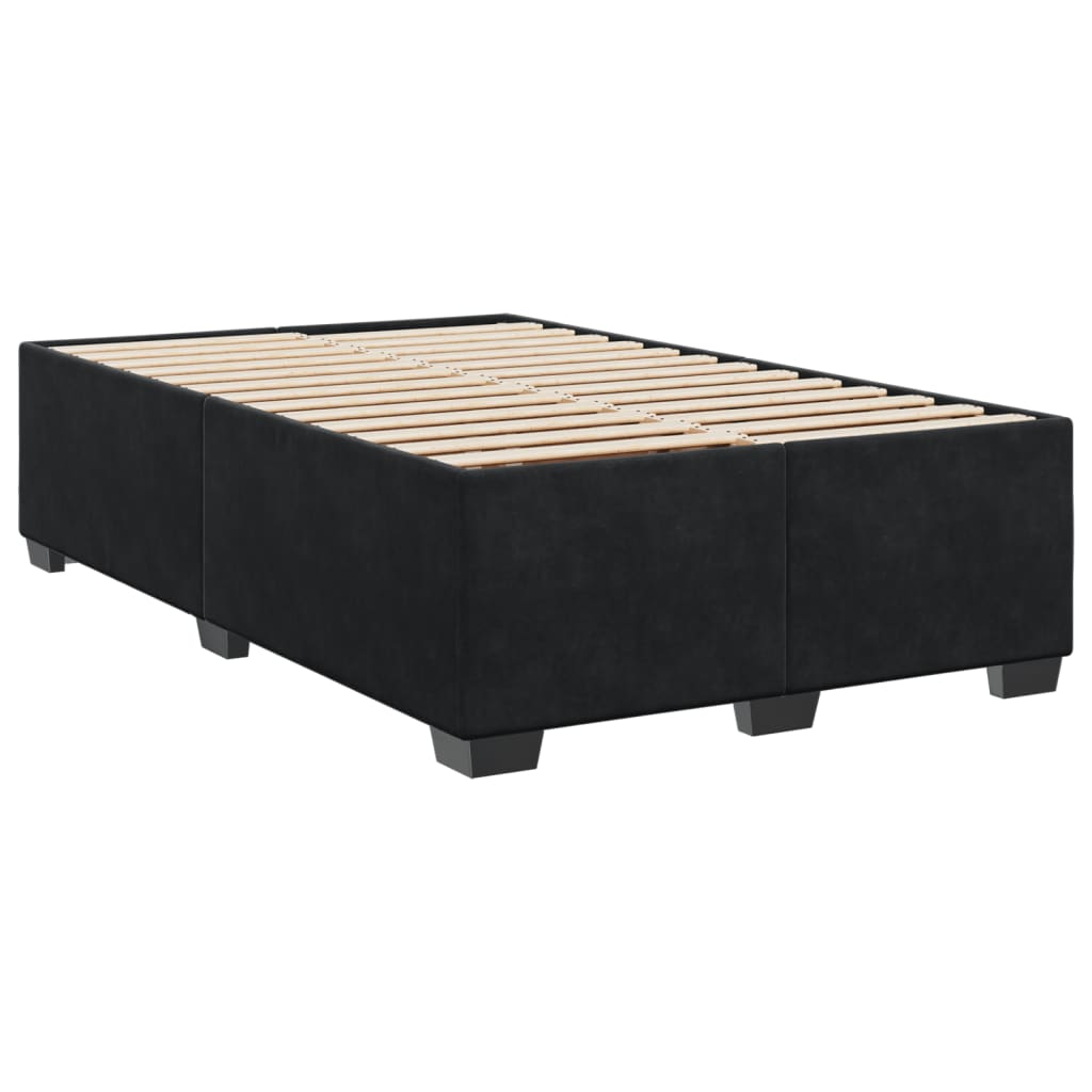 vidaXL Κρεβάτι Boxspring με Στρώμα Μαύρο 120x190 εκ. Βελούδινο