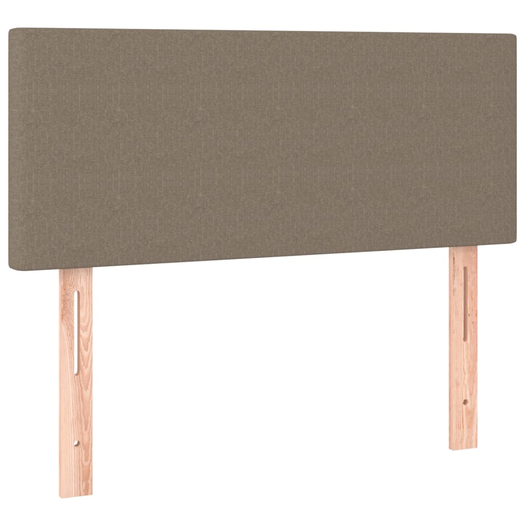 vidaXL Κρεβάτι Boxspring με Στρώμα Taupe 90x200 εκ. Υφασμάτινο