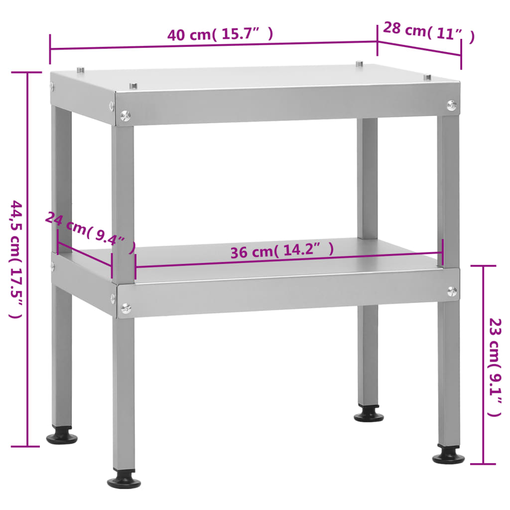 vidaXL Τραπέζι Φούρνου Καπνίσματος 40x28x44,5 εκ. Γαλβανισμένο Ατσάλι