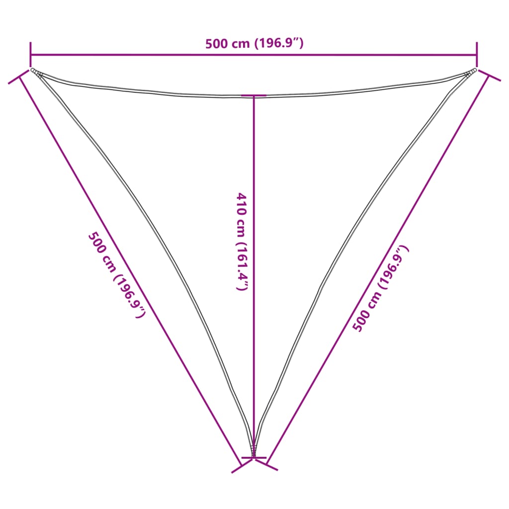 vidaXL Πανί Σκίασης Τρίγωνο Κρεμ 5 x 5 x 5 μ. από Ύφασμα Oxford