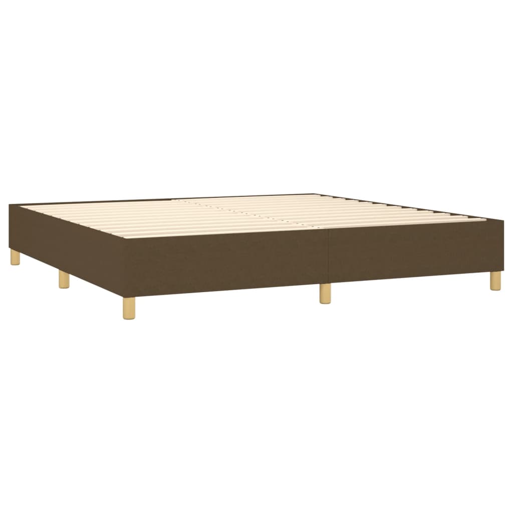 vidaXL Κρεβάτι Boxspring με Στρώμα Σκούρο Καφέ 200x200 εκ. Υφασμάτινο