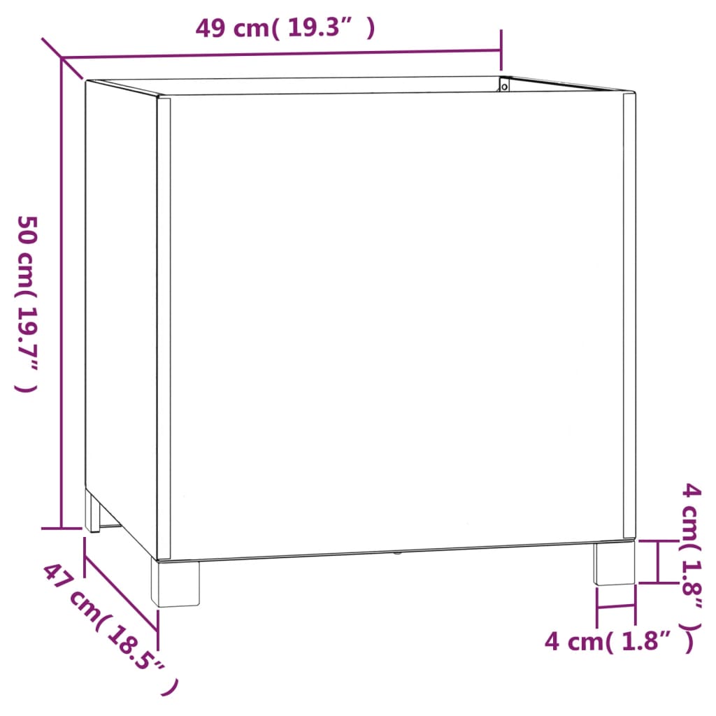 vidaXL Ζαρντινιέρα Πόδια Σκουρ. 49x47x50εκ Ατσάλι Σκληρυθέν στον Αέρα