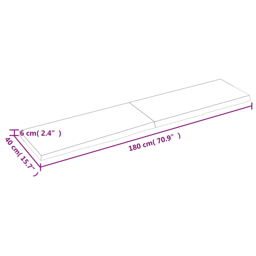 vidaXL Ράφι Τοίχου Σκούρο Καφέ 180x40x(2-6) εκ. Επεξ. Μασίφ Ξύλο Δρυός